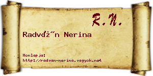 Radván Nerina névjegykártya